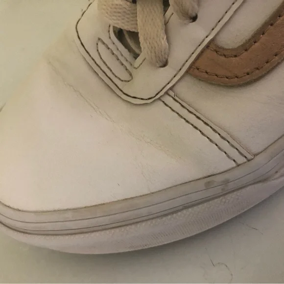Vans White and Tan Old Skool sneakers - Picture 3 of 9